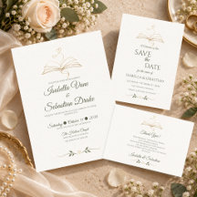 Elegant Minimalist Book Lover Wedding