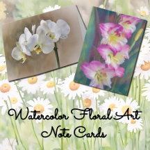 Watercolor Floral Art Note Cards