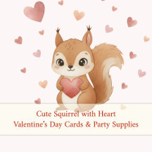 Cute Squirrel with Heart Valentine's Day