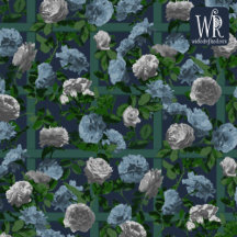 Blue Elegant Floral Roses  