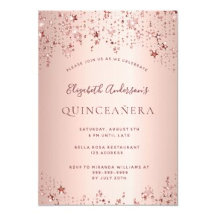 Quinceanera - rose gold sparkling stars