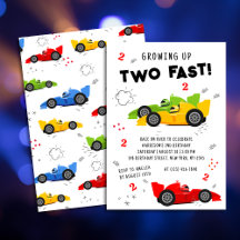 Two Fast 2nd Birthday Kids Racing Cars