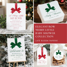 Elegant Bow Merry Little Baby Shower