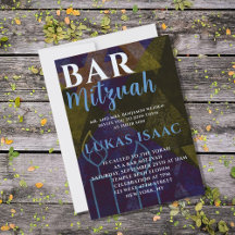 MODERN BLUE ABSTRACT BAR MITZVAH