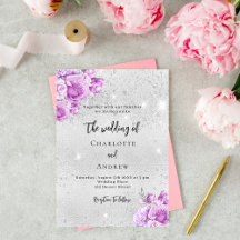 Wedding - Silver and pink violet flowers