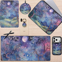 Moonlit Enchanted Forest Night Tech Accessories