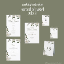 Accord of pastel colors wedding invitation