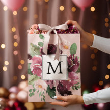 Modern Watercolor Flowers Monogrammed