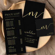 Script Calligraphy Black Gold Business Monogram