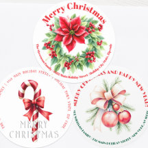 Christmas Round Return Address Labels