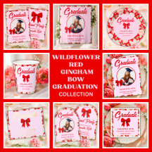 Wildflower Red Gingham Bow Graduation Collection