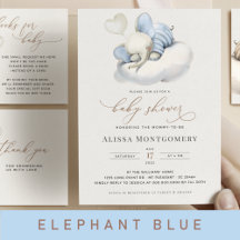 Elephant Baby Shower Set BLUE