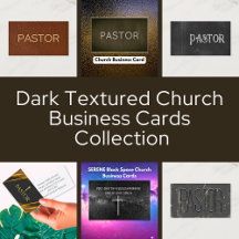 Dark Textured Church Business Cards