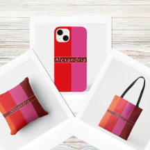 Custom Red Orange Pink Stripe Home and Accessories