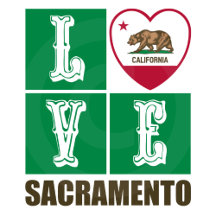 Love Sacramento California State Flag Heart