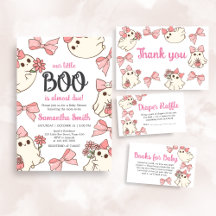 Girl Ghost Little Boo Halloween Baby Shower   BS54