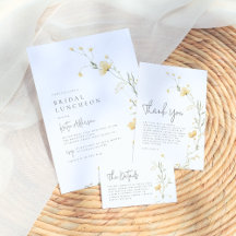Yellow Wildflower Elegant Boho Photo Bridal Shower
