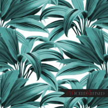 Teal Tropical Palm
