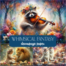 Whimsical Fantasy Decoupage Paper