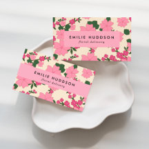 Pink Flowers Business Cards Collection