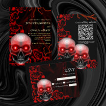 Scary floral dark moody gothic skull halloween