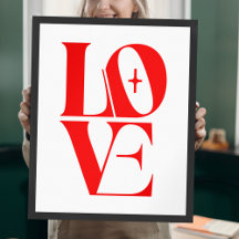 Love Elegant Red Typography Gifts