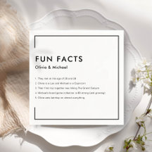 Fun Facts Wedding Napkins