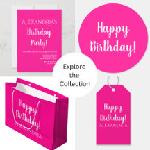 Happy Birthday Hot Pink Birthday Party Supplies