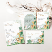 Safari Baby Animals Greenery Baby Shower