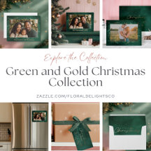 Elegant Green & Gold Merry Christmas Collection 
