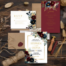 "Romantic Burgundy Floral Wedding Collection"