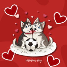 Husky Siberiano with soccer ball 