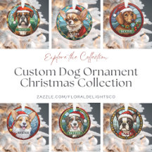 Personalized Stained Glass Dog Ornament Collection