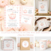 Little Pumpkin Pink Bow Fall Baby Shower