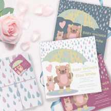Raindrops Puddles Mama & Baby Bear Shower/Sprinkle