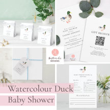 Duck Baby Shower Elegant Watercolor