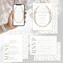 Rustic blush pink wildflower wedding 