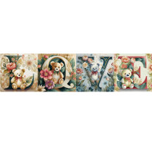 Floral Teddy Bear Monogram