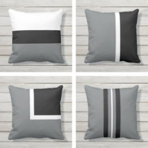 Black and Grey Outdoor Pillows