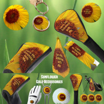 Bright Sunflower Photographic Golf Accessories