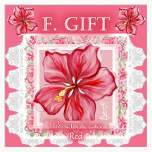 Hibiscus & lace RED F.gifts