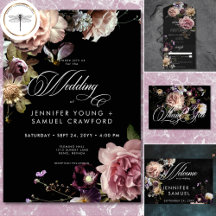 Dark Moody Pastel Opulent Floral Black Wedding