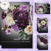 Dark Moody Midnight Purple Floral Romance Wedding