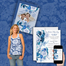 Rose Flowers & Blue Crispy White or on repeats Art