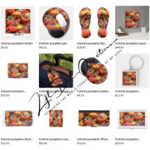 Gifts with colorful pumpkins design