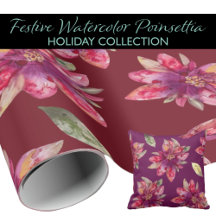 Festive Watercolor Poinsettias