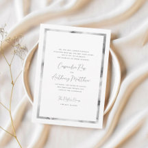 Elegant Watercolor Marble Wedding Invitation