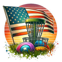 Patriotic US Flag and Disc Golf