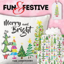 Colorful Whimsical Christmas Trees