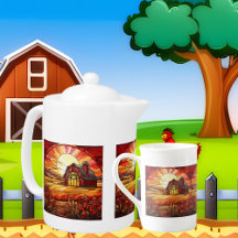 Country Teapots & Bone China Mugs